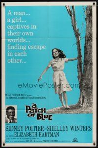 4m691 PATCH OF BLUE 1sh '66 Sidney Poitier & Elizabeth Hartman are each captive in their own world
