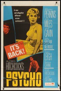 4m727 PSYCHO 1sh R65 sexy half-dressed Janet Leigh, Anthony Perkins, Alfred Hitchcock classic!