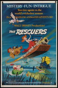 4m754 RESCUERS 1sh '77 Disney mouse mystery adventure cartoon from the depths of Devil's Bayou!