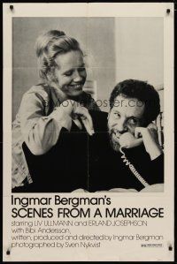 4m786 SCENES FROM A MARRIAGE 1sh '74 Ingmar Bergman, Liv Ullmann, Erland Josephson