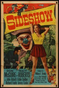 4m810 SIDESHOW 1sh '50 Don McGuire, Tracy Roberts, cool artwork of circus!