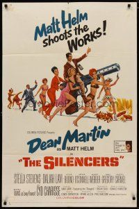 4m812 SILENCERS 1sh '66 outrageous sexy phallic imagery of Dean Martin & the Slaygirls!