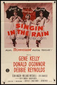 4m819 SINGIN' IN THE RAIN 1sh R56 Gene Kelly, Donald O'Connor, Debbie Reynolds, classic musical!