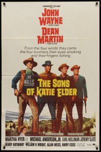 4m837 SONS OF KATIE ELDER 1sh '65 line up of John Wayne, Dean Martin & more + Martha Hyer!