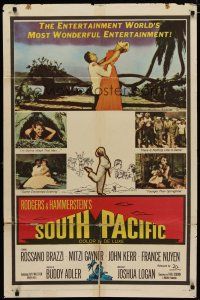 4m841 SOUTH PACIFIC 1sh '59 Rossano Brazzi, Mitzi Gaynor, Rodgers & Hammerstein musical!