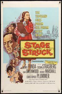 4m850 STAGE STRUCK 1sh '58 Henry Fonda, 10000 girls dream Susan Strasberg's dream every night!
