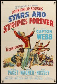 4m855 STARS & STRIPES FOREVER 1sh '53 Clifton Webb as band leader & composer John Philip Sousa!