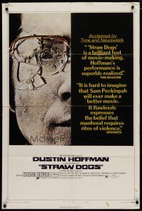 4m867 STRAW DOGS style C 1sh '72 Sam Peckinpah, c/u of Dustin Hoffman with broken glasses!