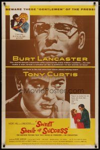 4m883 SWEET SMELL OF SUCCESS 1sh '57 Burt Lancaster as J.J. Hunsecker, Tony Curtis as Sidney Falco!