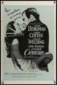 4m932 UNDER CAPRICORN military 1sh R60s romantic image of Ingrid Bergman & Cotten, Alfred Hitchcock!