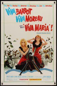 4m948 VIVA MARIA 1sh '66 Louis Malle, sexiest French babes Brigitte Bardot & Jeanne Moreau!