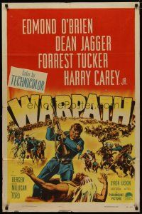 4m956 WARPATH 1sh '51 Edmond O'Brien, Dean Jagger, soldiers vs. Native Americans!