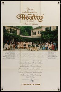4m960 WEDDING teaser 1sh '78 Robert Altman, Carol Burnett, Mia Farrow, cast portrait!