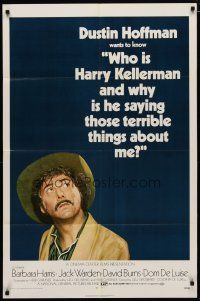 4m974 WHO IS HARRY KELLERMAN 1sh '71 Dustin Hoffman in cowboy hat wants to know!