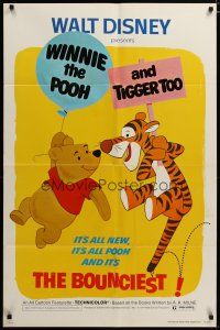 4m983 WINNIE THE POOH & TIGGER TOO 1sh '74 Walt Disney, characters created by A.A. Milne!