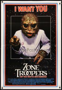 4m999 ZONE TROOPERS 1sh '85 Uncle Sam-like alien, parody of James Montgomery Flagg's I Want You!