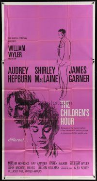 4p333 CHILDREN'S HOUR 3sh '62 close up artwork of Audrey Hepburn & Shirley MacLaine!