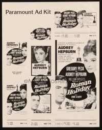 4p584 ROMAN HOLIDAY Paramount ad kit R62 Audrey Hepburn & Gregory Peck, directed by William Wyler!