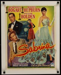 4p316 SABRINA linen Belgian '55 Audrey Hepburn, Humphrey Bogart, William Holden, Billy Wilder