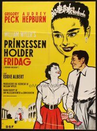 4p392 ROMAN HOLIDAY Danish R60s different Stevenov art of Audrey Hepburn & Gregory Peck + Vespa!