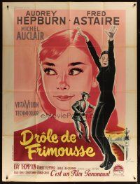 4p429 FUNNY FACE French 1p '57 Grinsson art of Audrey Hepburn close up & full-length + Astaire!
