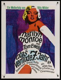 4p013 SEVEN YEAR ITCH linen German R66 Billy Wilder, great different sexy art of Marilyn Monroe!