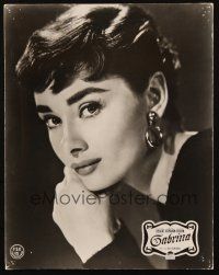 4p563 SABRINA German LC '50s head & shoulders portrait of beautiful Audrey Hepburn w/ hand on face!