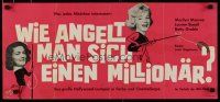 4p041 HOW TO MARRY A MILLIONAIRE German 12x27 R60s sexy Marilyn Monroe & Lauren Bacall, different!