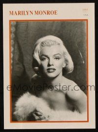4p175 MARILYN MONROE German 5x7 collector card '93 sexy close portrait covered only by a fur boa!