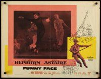 4p362 FUNNY FACE style A 1/2sh '57 great c/u of sexy Audrey Hepburn dancing on stage, Fred Astaire!