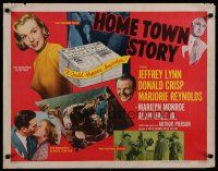 4p057 HOME TOWN STORY 1/2sh '51 sexy Marilyn Monroe as the beautiful secretary is shown!