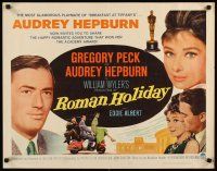 4p367 ROMAN HOLIDAY 1/2sh R62 beautiful Audrey Hepburn & Gregory Peck, directed by William Wyler!