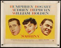 4p310 SABRINA linen style B 1/2sh '54 Audrey Hepburn, Humphrey Bogart, William Holden, Billy Wilder