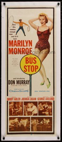 4p019 BUS STOP linen insert '56 full-length sexy Marilyn Monroe + photos with cowboy Don Murray!
