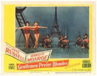 4p119 GENTLEMEN PREFER BLONDES LC #8 '53 sexy Marilyn Monroe & Jane Russell dancing on Paris set!