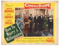4p130 HOW TO MARRY A MILLIONAIRE LC #7 '53 Marilyn Monroe, Betty Grable & Lauren Bacall at wedding!