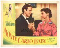 4p447 MONTE CARLO BABY LC '53 close up of elegant Audrey Hepburn with Philippe Lemaire!