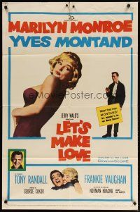 4p022 LET'S MAKE LOVE 1sh '60 great images of super sexy Marilyn Monroe & Yves Montand!