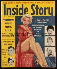 4p224 INSIDE STORY magazine April 1958 story about Marilyn Monroe too hot to print!