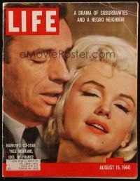 4p208 LIFE MAGAZINE magazine August 15, 1960 Marilyn Monroe co-stars with French idol Yves Montand
