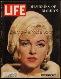 4p210 LIFE MAGAZINE magazine August 17, 1962 Memories of Marilyn Monroe, wonderful images!