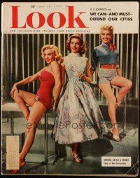 4p226 LOOK magazine June 30, 1953 Marilyn Monroe, Lauren Bacall & Betty Grable together!