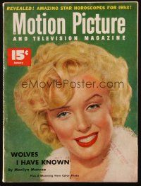 4p233 MOTION PICTURE magazine January 1953 Marilyn Monroe's story, The Wolves I Have Known!