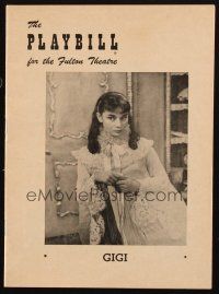 4p585 GIGI playbill '51 great photo of beautiful Audrey Hepburn in the title role!