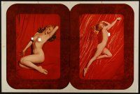 4p111 MARILYN MONROE 20x30 metal sheet '86 two classic nude portraits with facsimile signatures!