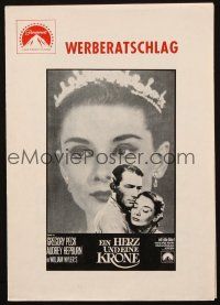 4p573 ROMAN HOLIDAY German pressbook R62 different images of Audrey Hepburn & Gregory Peck!