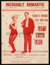 4p272 LET'S MAKE LOVE sheet music '60 sexy Marilyn Monroe & Yves Montand, Incurably Romantic!