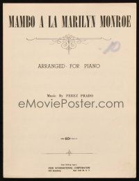 4p277 MARILYN MONROE sheet music '54 Mambo a la Marilyn Monroe by Perez Prado!