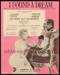 4p279 PRINCE & THE SHOWGIRL English sheet music '57 Marilyn Monroe, Olivier, I Found a Dream!