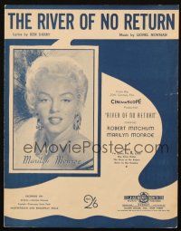 4p281 RIVER OF NO RETURN Australian sheet music '54 c/u of sexy Marilyn Monroe, the title song!